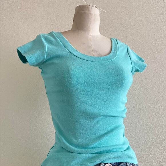Vintage turquoise blue short sleeve baby tee - Picture 2 of 9